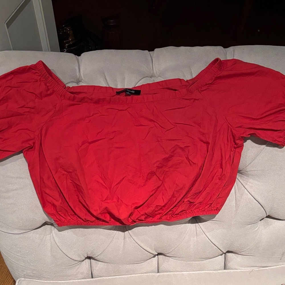Madewell Red Off-Shoulder Blouse